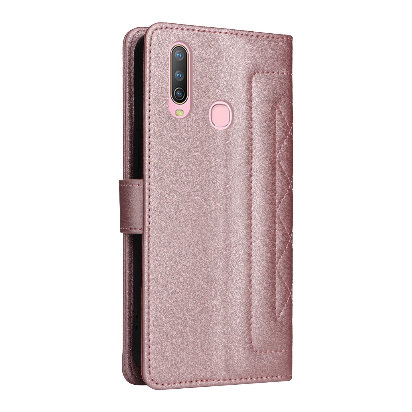 For vivo Y3 / Y17 Diamond Lattice Leather Flip Phone Case - Durable and Convenient Holder with Precision Cutouts