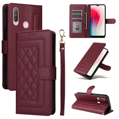 For vivo Y3 / Y17 Diamond Lattice Leather Flip Phone Case - Durable and Convenient Holder with Precision Cutouts