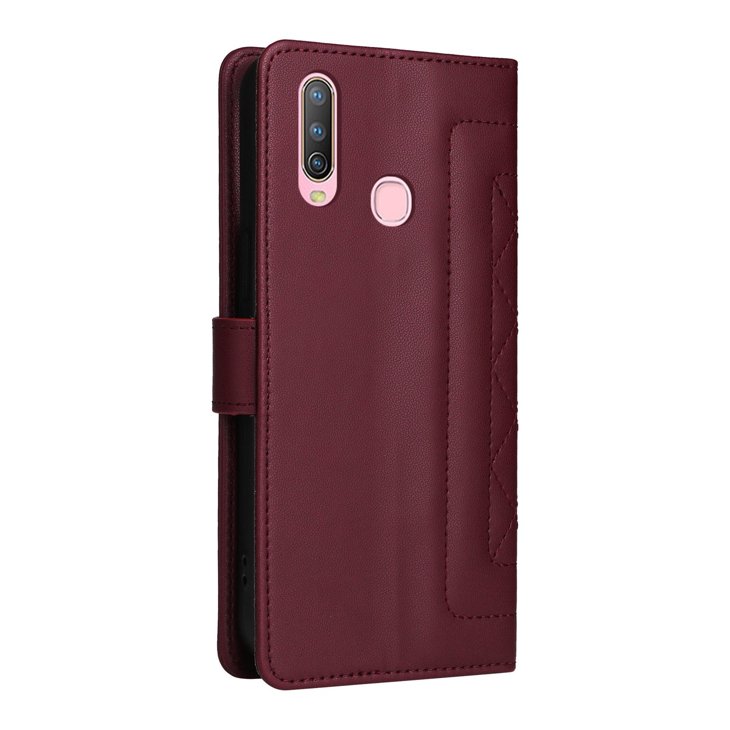 For vivo Y3 / Y17 Diamond Lattice Leather Flip Phone Case - Durable and Convenient Holder with Precision Cutouts