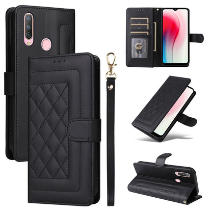 For vivo Y3 / Y17 Diamond Lattice Leather Flip Phone Case - Durable and Convenient Holder with Precision Cutouts