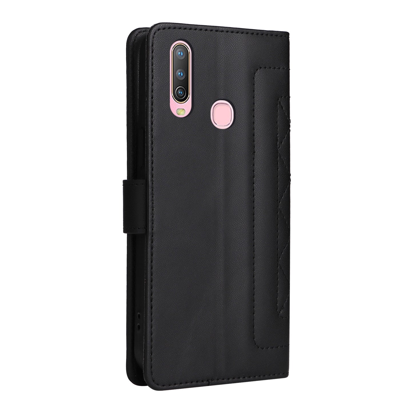 For vivo Y3 / Y17 Diamond Lattice Leather Flip Phone Case - Durable and Convenient Holder with Precision Cutouts