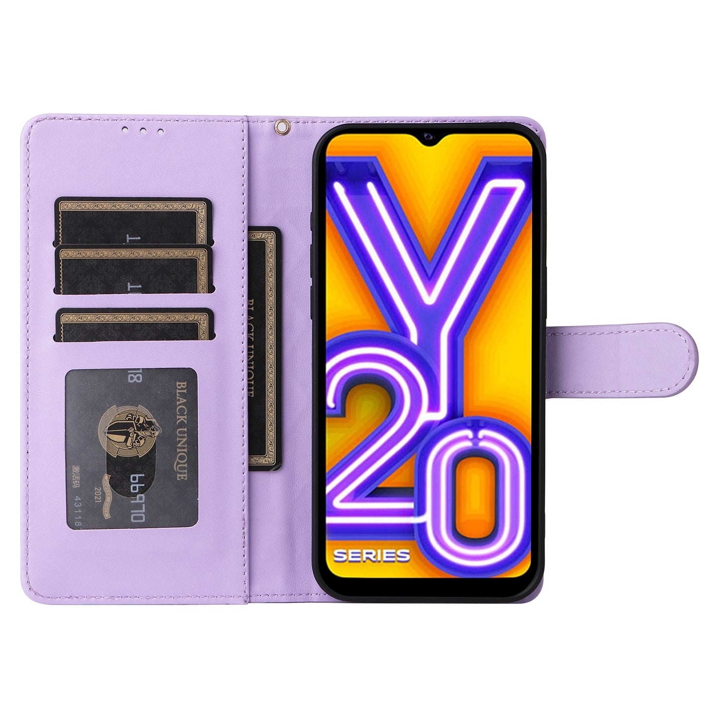 For vivo Y20 / Y20i Diamond Lattice Leather Flip Phone Case - Durable and Convenient Holder with Precision Cutouts