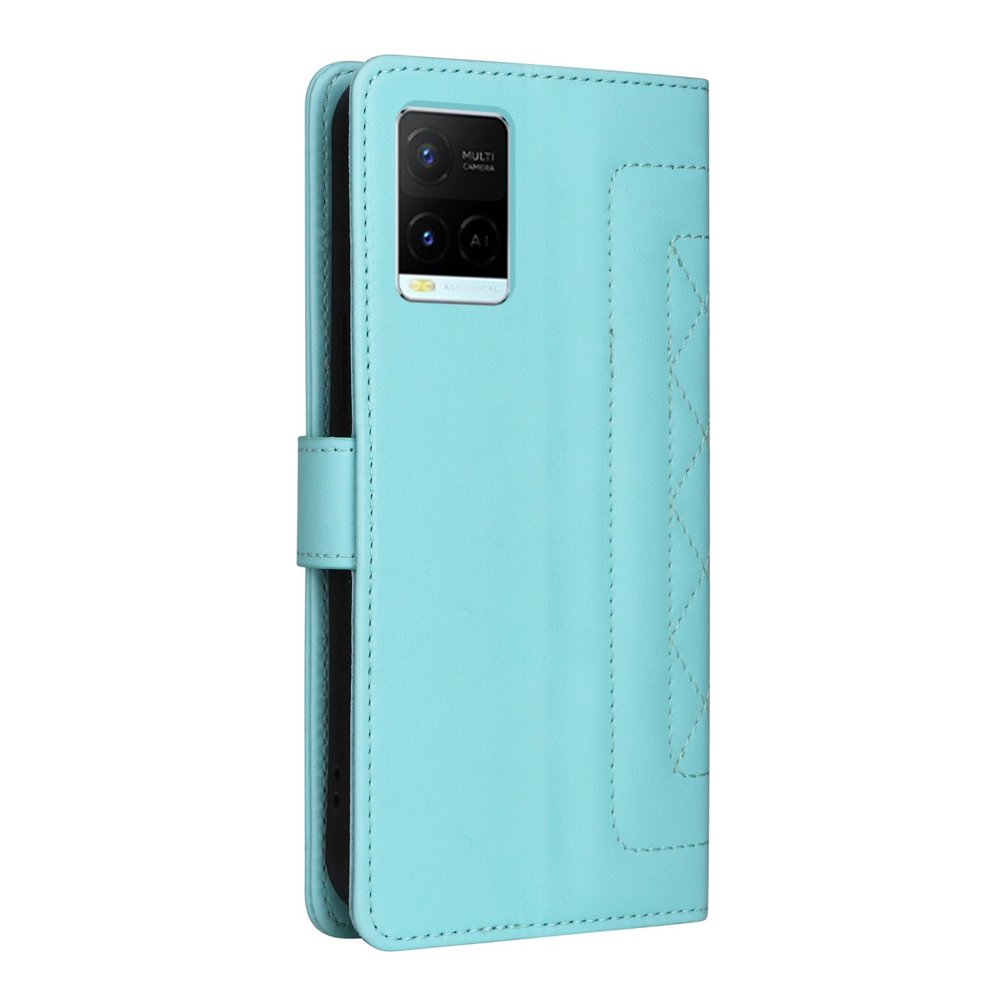 For vivo Y21 / Y33s Diamond Lattice Leather Flip Phone Case - Durable and Convenient Holder with Precision Cutouts