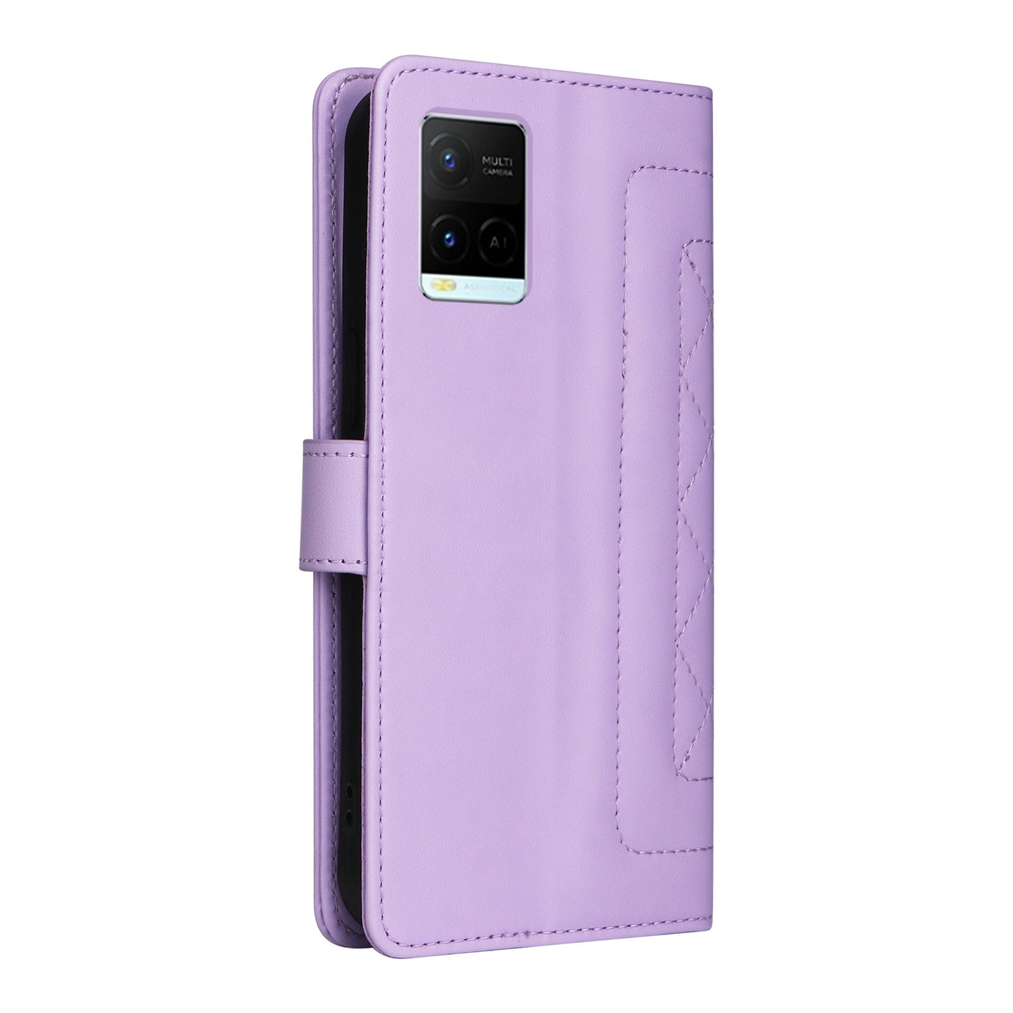 For vivo Y21 / Y33s Diamond Lattice Leather Flip Phone Case - Durable and Convenient Holder with Precision Cutouts