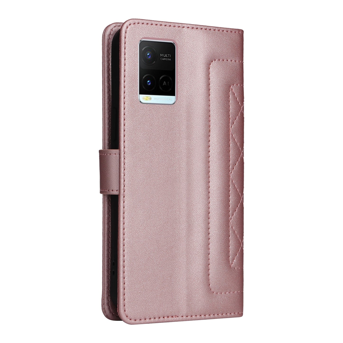 For vivo Y21 / Y33s Diamond Lattice Leather Flip Phone Case - Durable and Convenient Holder with Precision Cutouts