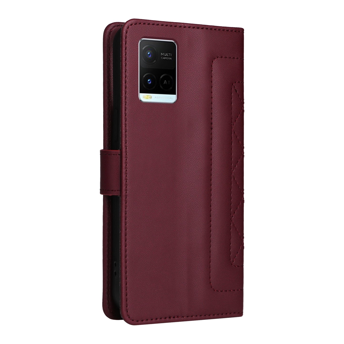 For vivo Y21 / Y33s Diamond Lattice Leather Flip Phone Case - Durable and Convenient Holder with Precision Cutouts