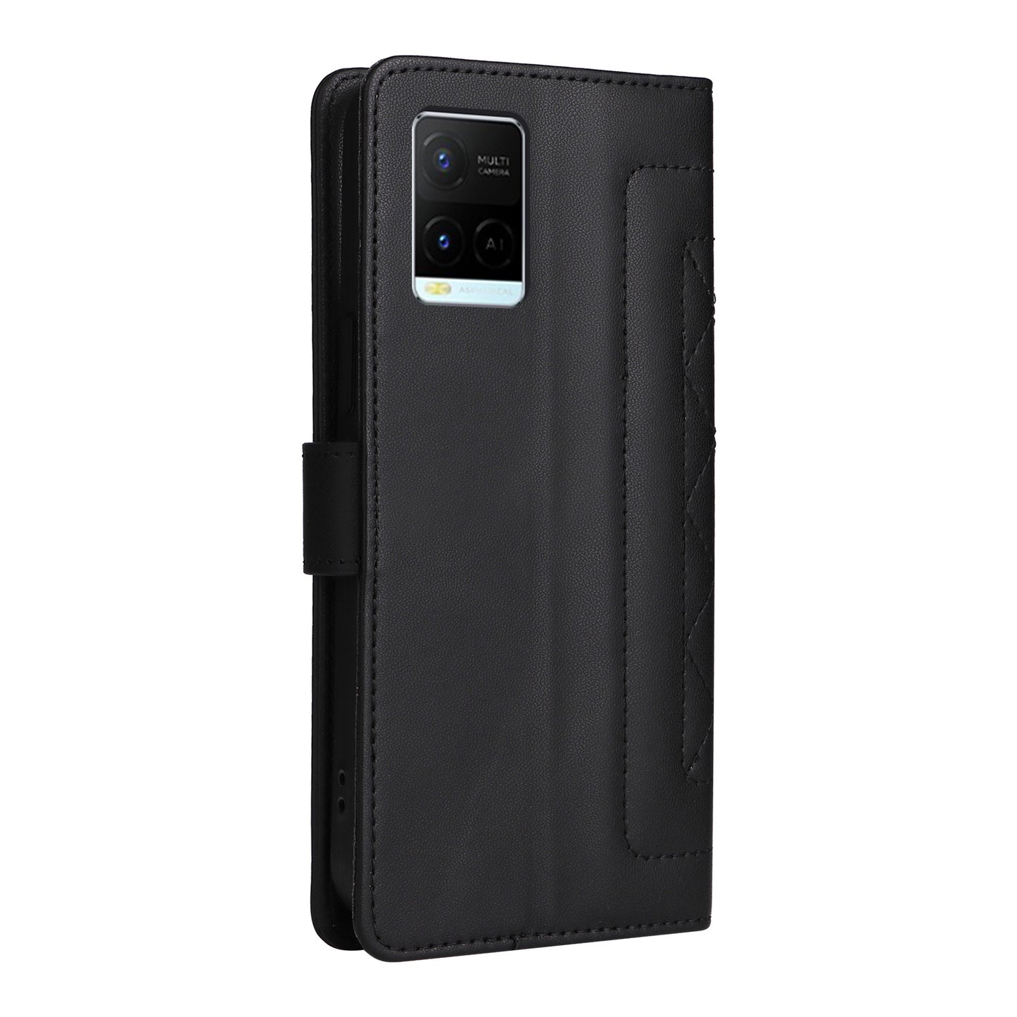 For vivo Y21 / Y33s Diamond Lattice Leather Flip Phone Case - Durable and Convenient Holder with Precision Cutouts