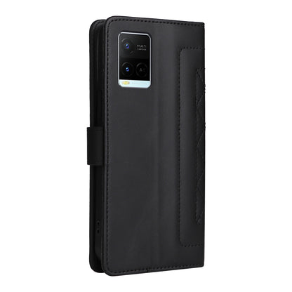 For vivo Y21 / Y33s Diamond Lattice Leather Flip Phone Case - Durable and Convenient Holder with Precision Cutouts