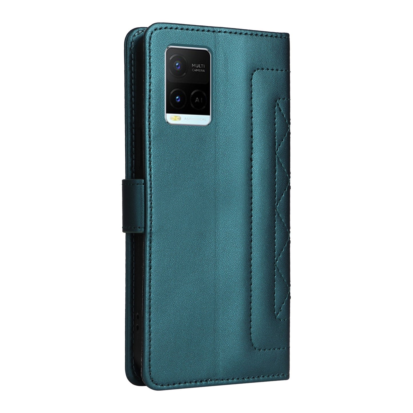 For vivo Y21 / Y33s Diamond Lattice Leather Flip Phone Case - Durable and Convenient Holder with Precision Cutouts