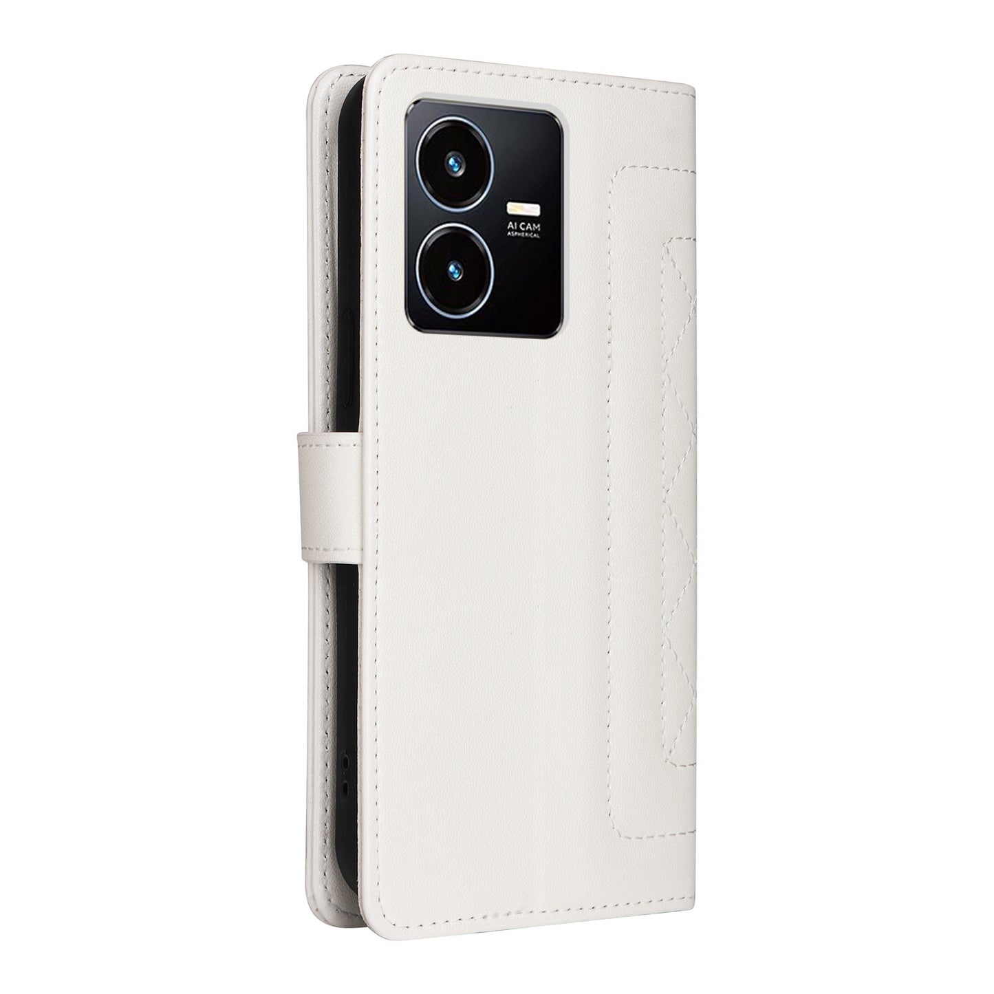 For vivo Y22s / Y35 Diamond Lattice Leather Flip Phone Case - Durable and Convenient Holder with Precision Cutouts