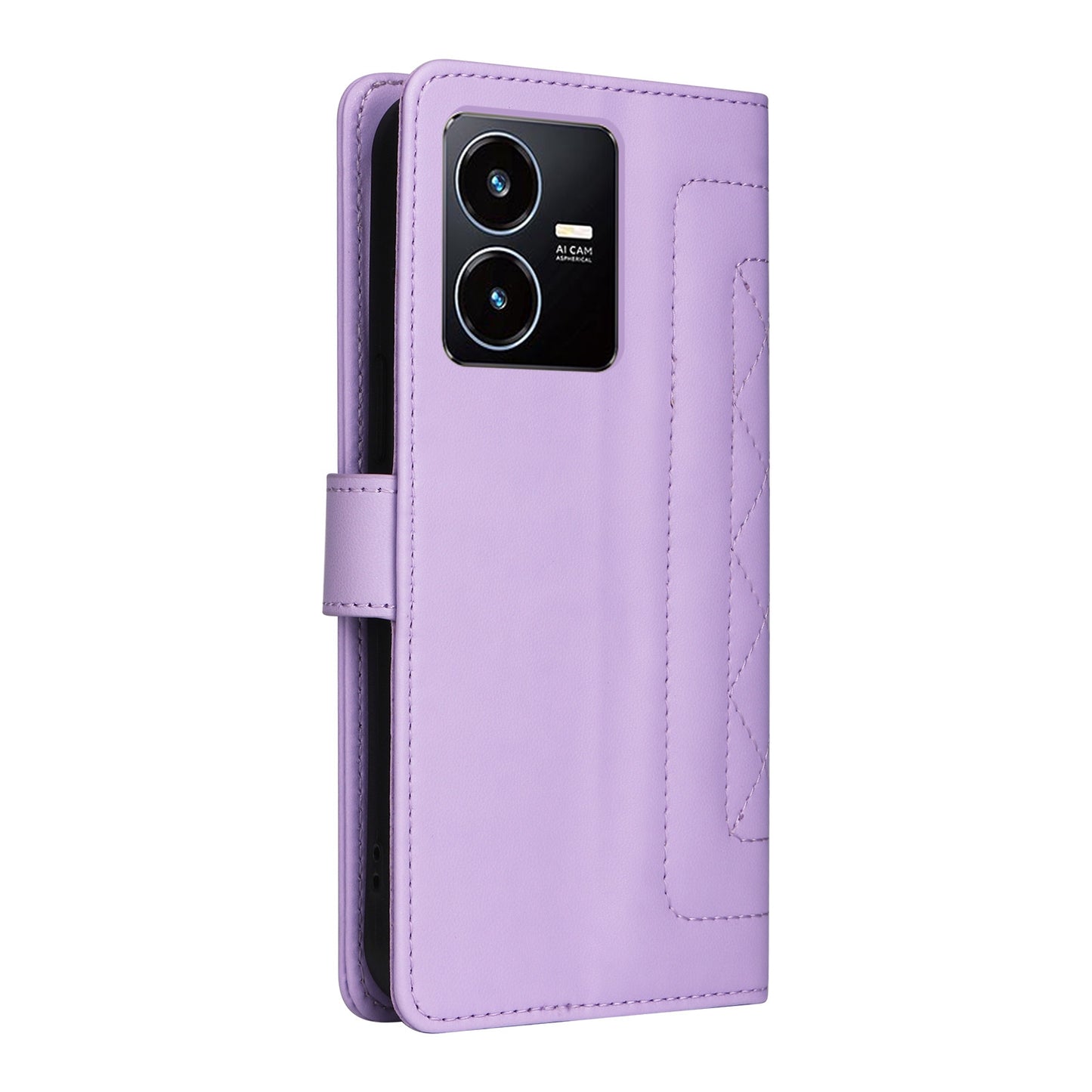 For vivo Y22s / Y35 Diamond Lattice Leather Flip Phone Case - Durable and Convenient Holder with Precision Cutouts