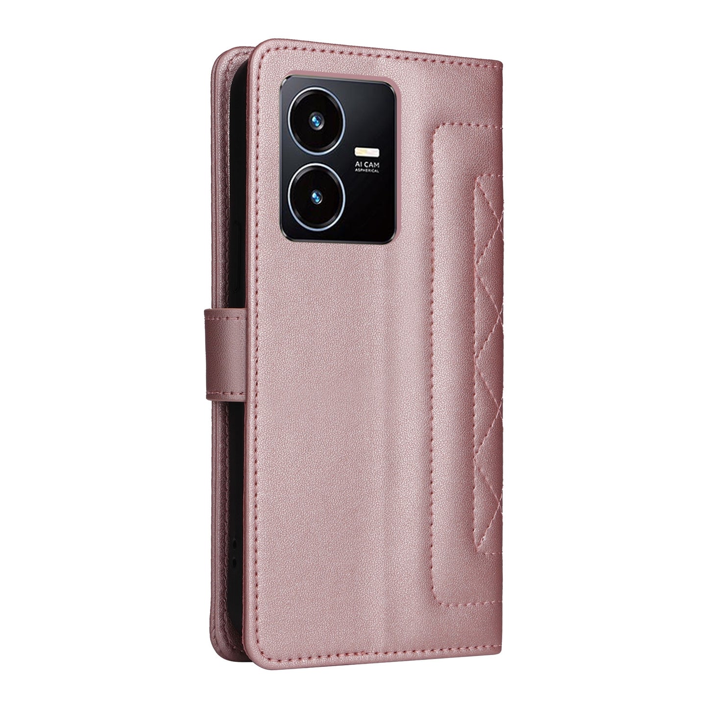 For vivo Y22s / Y35 Diamond Lattice Leather Flip Phone Case - Durable and Convenient Holder with Precision Cutouts