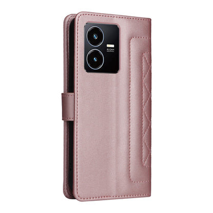 For vivo Y22s / Y35 Diamond Lattice Leather Flip Phone Case - Durable and Convenient Holder with Precision Cutouts