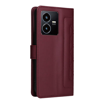 For vivo Y22s / Y35 Diamond Lattice Leather Flip Phone Case - Durable and Convenient Holder with Precision Cutouts