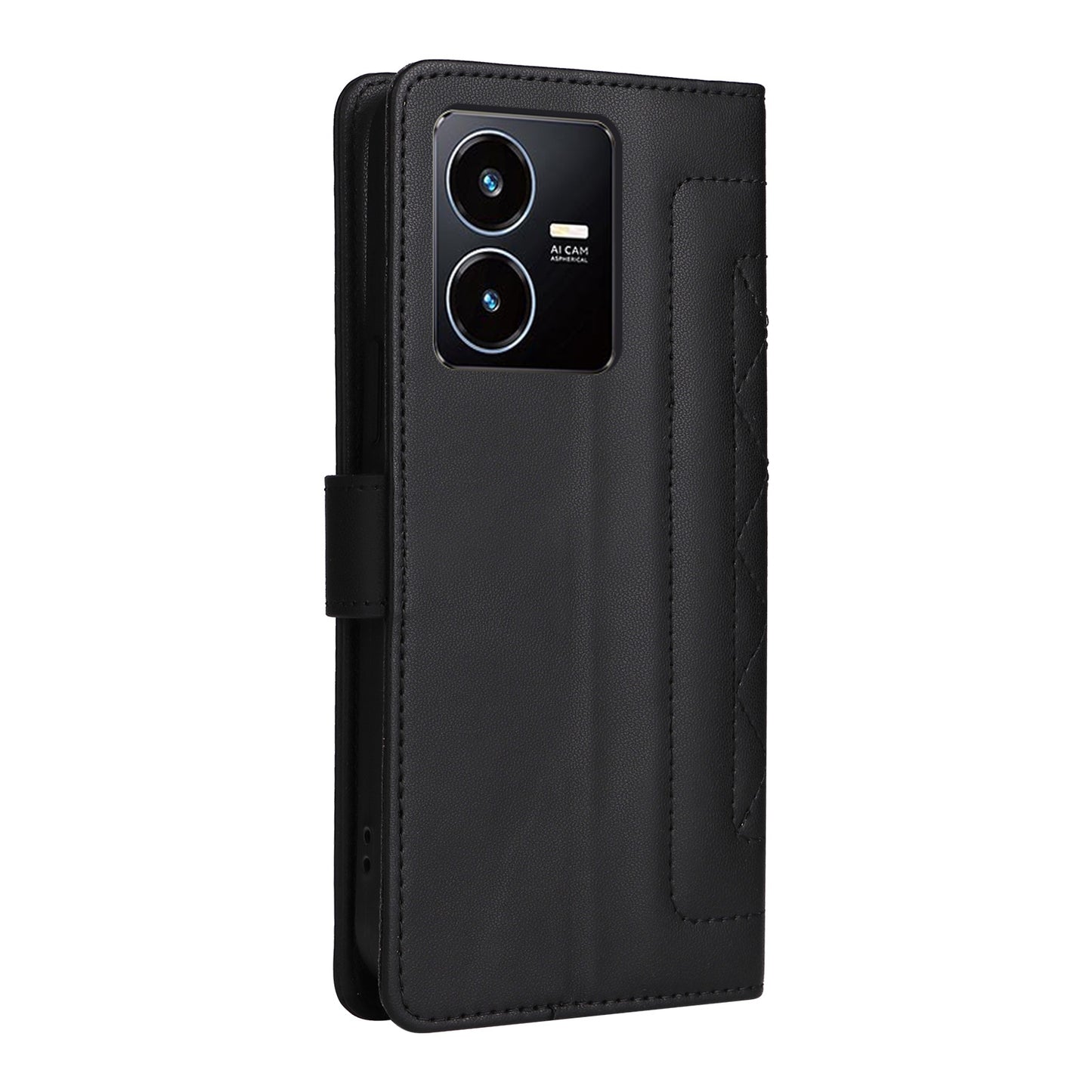For vivo Y22s / Y35 Diamond Lattice Leather Flip Phone Case - Durable and Convenient Holder with Precision Cutouts