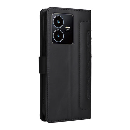 For vivo Y22s / Y35 Diamond Lattice Leather Flip Phone Case - Durable and Convenient Holder with Precision Cutouts