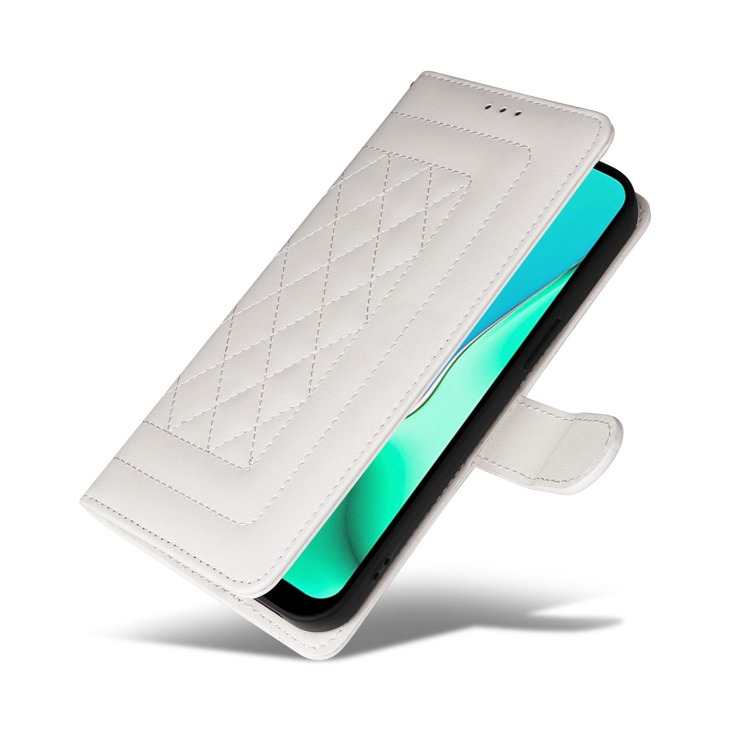 OPPO A9 / A5 2020 Diamond Lattice Leather Flip Phone Case - Durable and Convenient Holder with Precision Cutouts