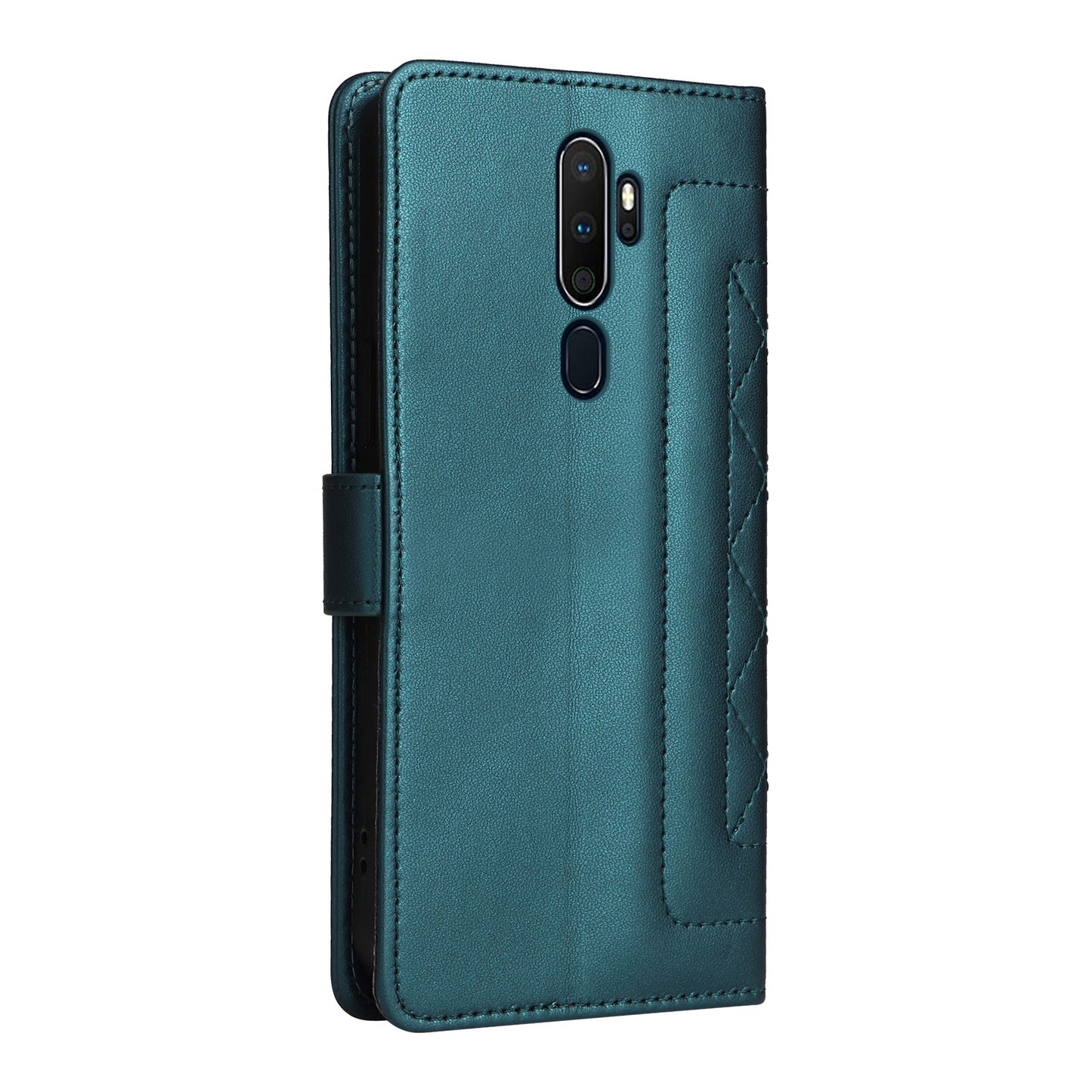 OPPO A9 / A5 2020 Diamond Lattice Leather Flip Phone Case - Durable and Convenient Holder with Precision Cutouts