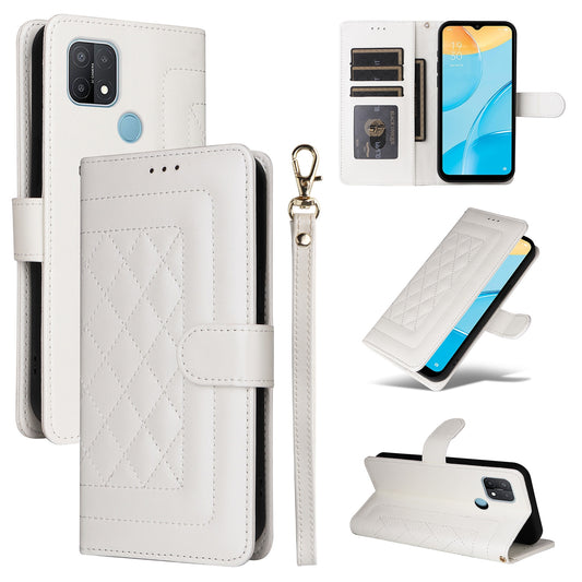 OPPO A15 / A15s Diamond Lattice Leather Flip Phone Case - Durable and Convenient Holder with Precision Cutouts