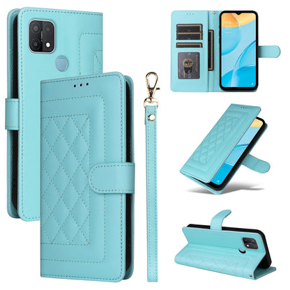 OPPO A15 / A15s Diamond Lattice Leather Flip Phone Case - Durable and Convenient Holder with Precision Cutouts