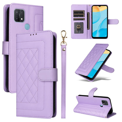 OPPO A15 / A15s Diamond Lattice Leather Flip Phone Case - Durable and Convenient Holder with Precision Cutouts