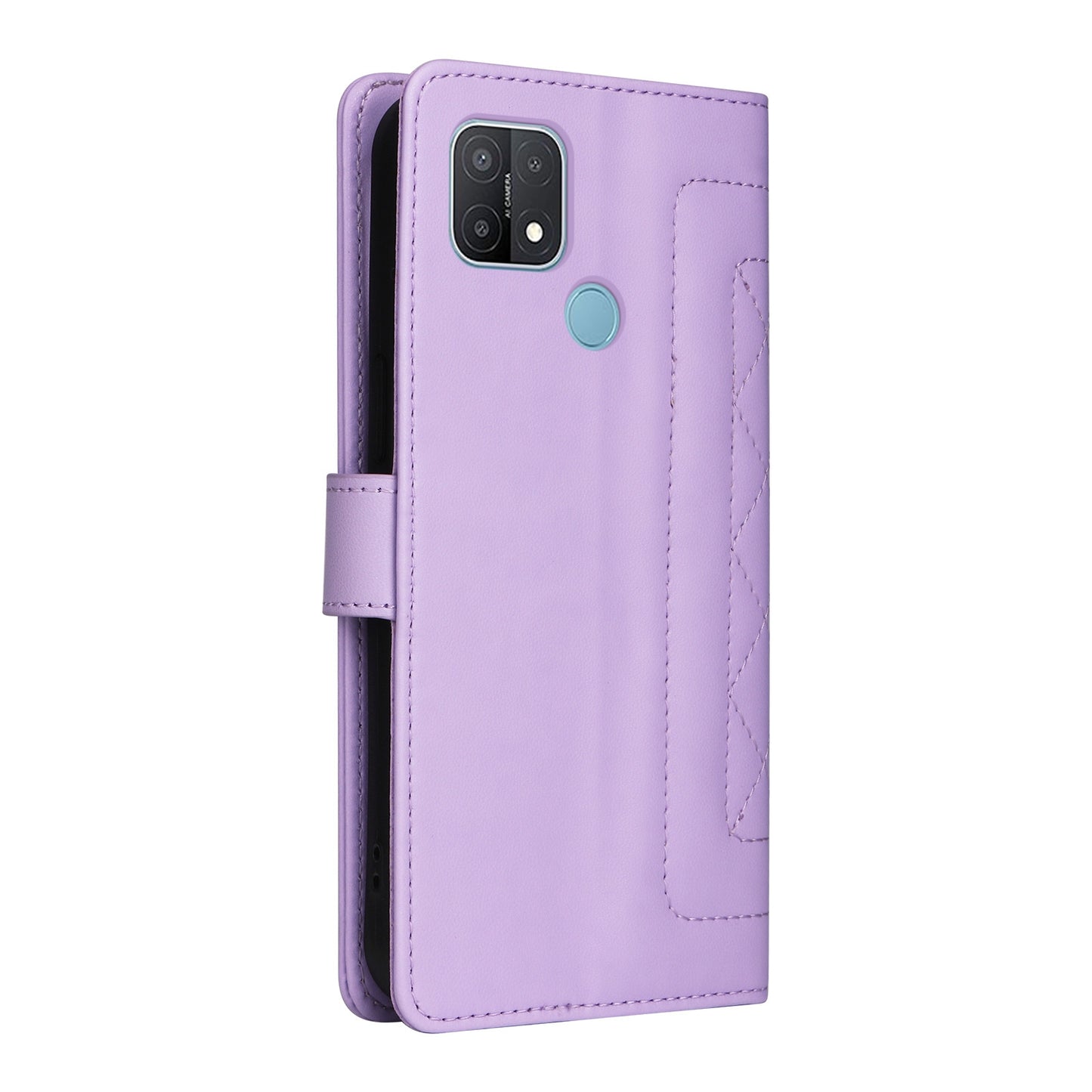 OPPO A15 / A15s Diamond Lattice Leather Flip Phone Case - Durable and Convenient Holder with Precision Cutouts