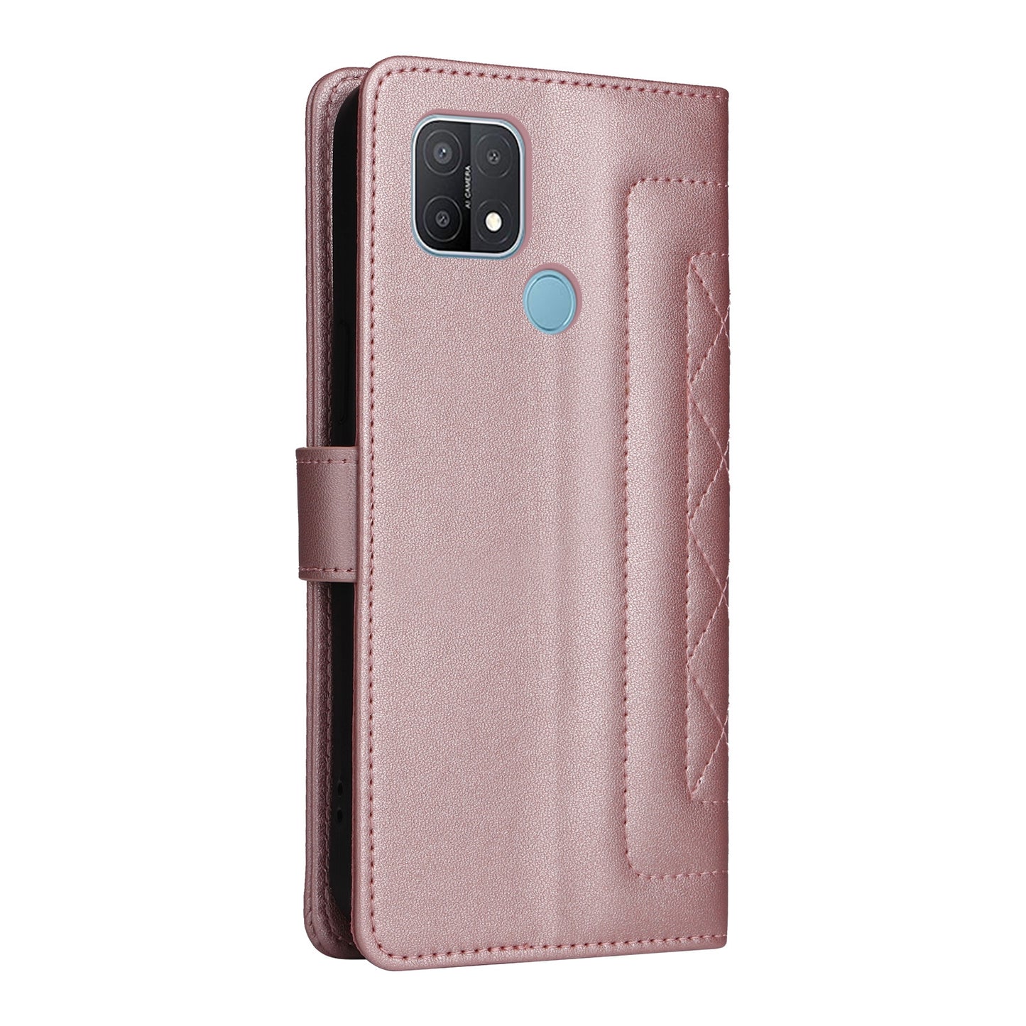 OPPO A15 / A15s Diamond Lattice Leather Flip Phone Case - Durable and Convenient Holder with Precision Cutouts
