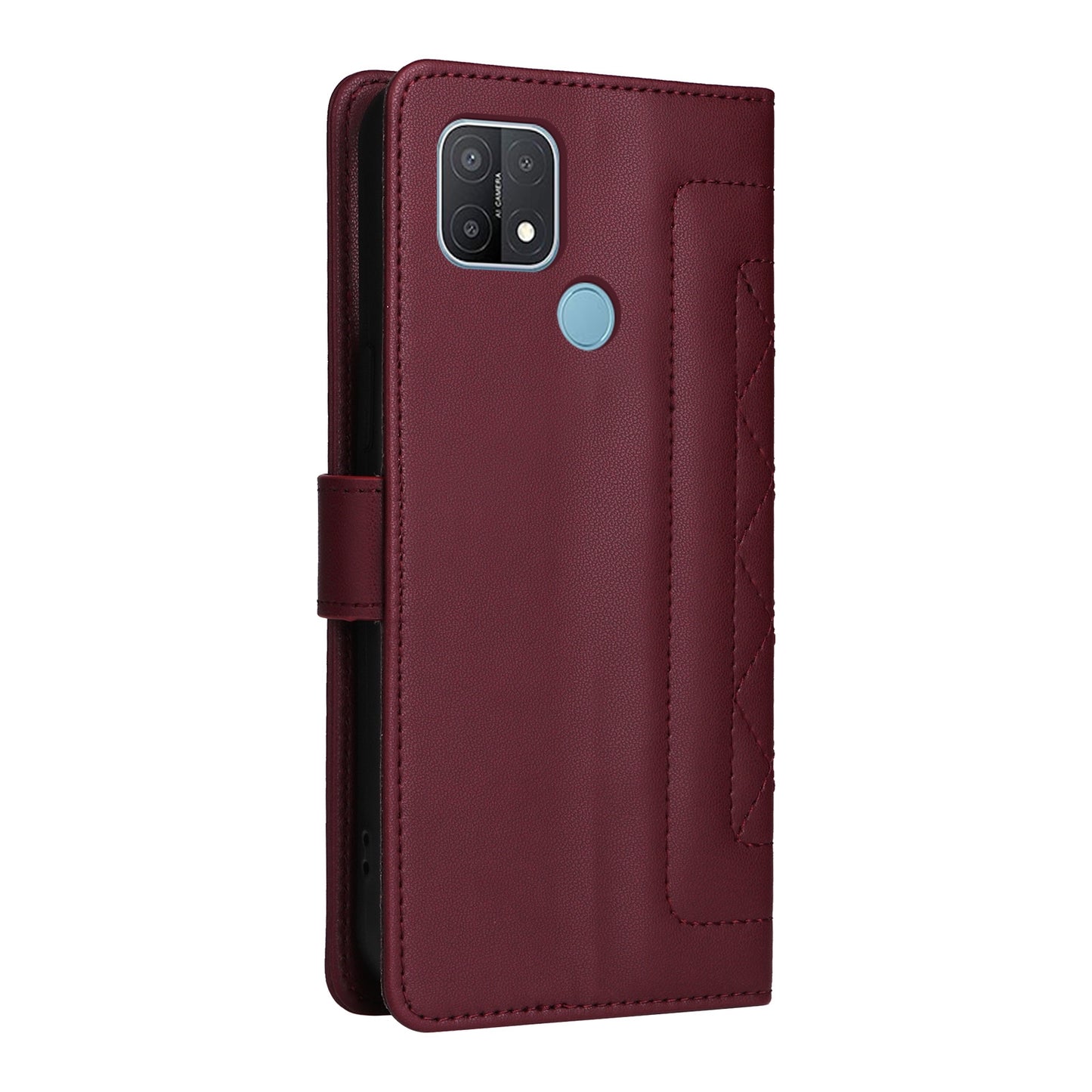 OPPO A15 / A15s Diamond Lattice Leather Flip Phone Case - Durable and Convenient Holder with Precision Cutouts