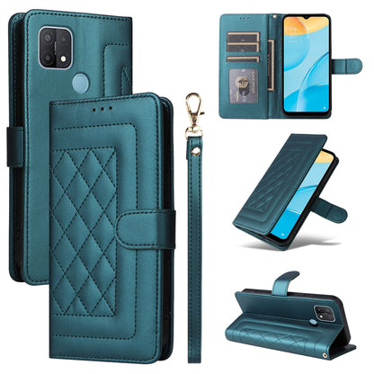 OPPO A15 / A15s Diamond Lattice Leather Flip Phone Case - Durable and Convenient Holder with Precision Cutouts