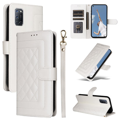 OPPO A52 / A72 / A92 Diamond Lattice Leather Flip Phone Case - Durable and Convenient Holder with Precision Cutouts