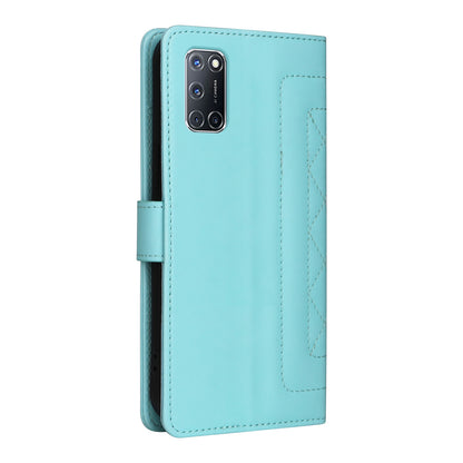 OPPO A52 / A72 / A92 Diamond Lattice Leather Flip Phone Case - Durable and Convenient Holder with Precision Cutouts