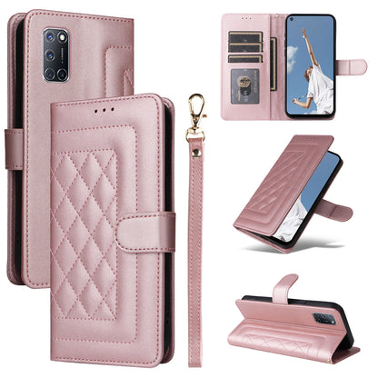 OPPO A52 / A72 / A92 Diamond Lattice Leather Flip Phone Case - Durable and Convenient Holder with Precision Cutouts