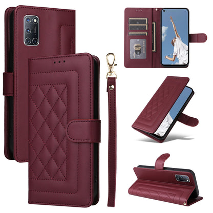 OPPO A52 / A72 / A92 Diamond Lattice Leather Flip Phone Case - Durable and Convenient Holder with Precision Cutouts