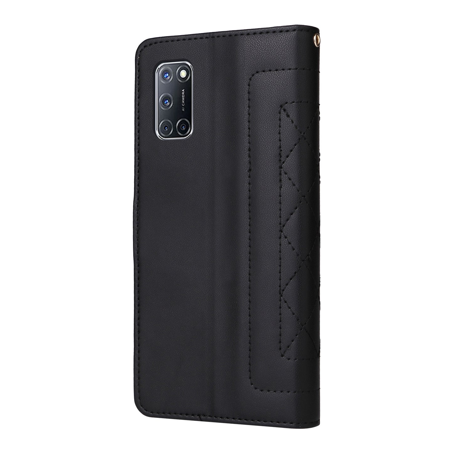 OPPO A52 / A72 / A92 Diamond Lattice Leather Flip Phone Case - Durable and Convenient Holder with Precision Cutouts