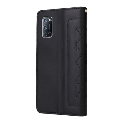 OPPO A52 / A72 / A92 Diamond Lattice Leather Flip Phone Case - Durable and Convenient Holder with Precision Cutouts