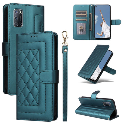 OPPO A52 / A72 / A92 Diamond Lattice Leather Flip Phone Case - Durable and Convenient Holder with Precision Cutouts