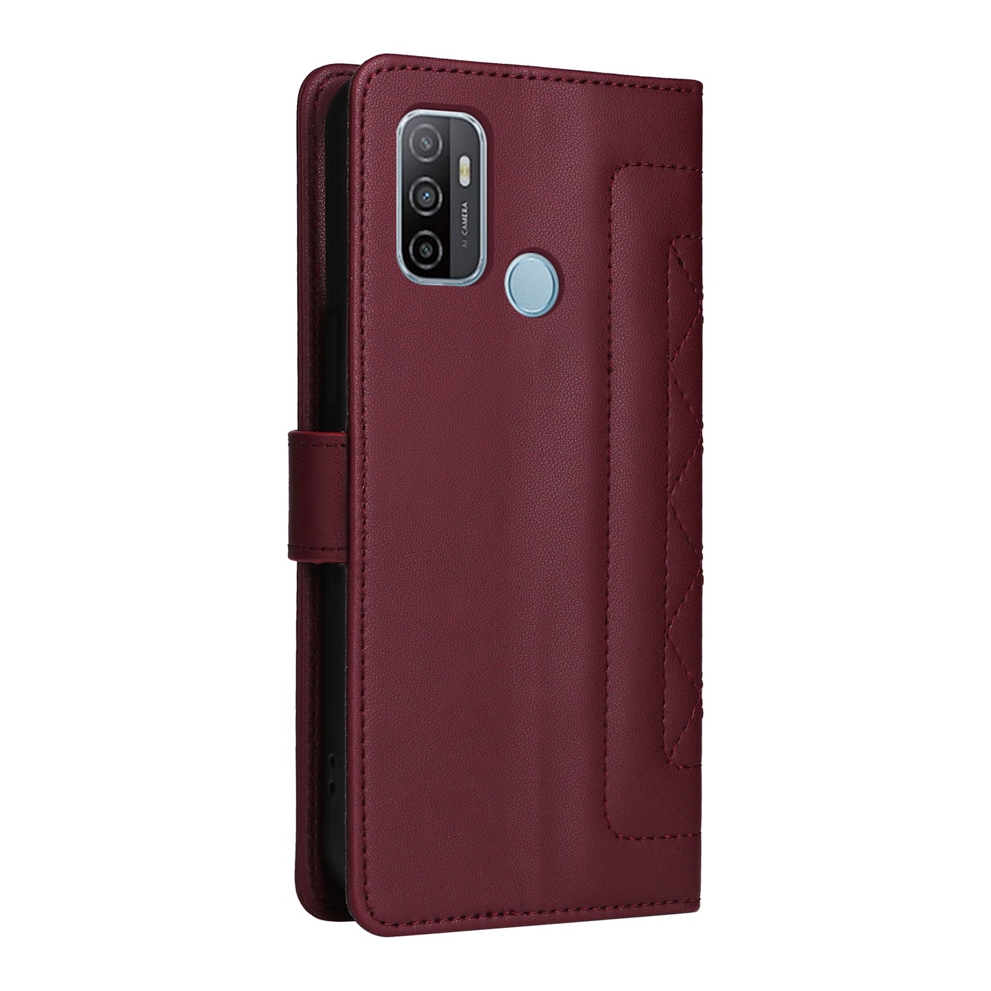OPPO A53 / A53s Diamond Lattice Leather Flip Phone Case - Durable and Convenient Holder with Precision Cutouts