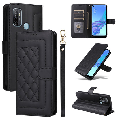 OPPO A53 / A53s Diamond Lattice Leather Flip Phone Case - Durable and Convenient Holder with Precision Cutouts