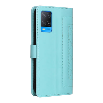 OPPO A54 4G / A16 Diamond Lattice Leather Flip Phone Case - Durable and Convenient Holder with Precision Cutouts