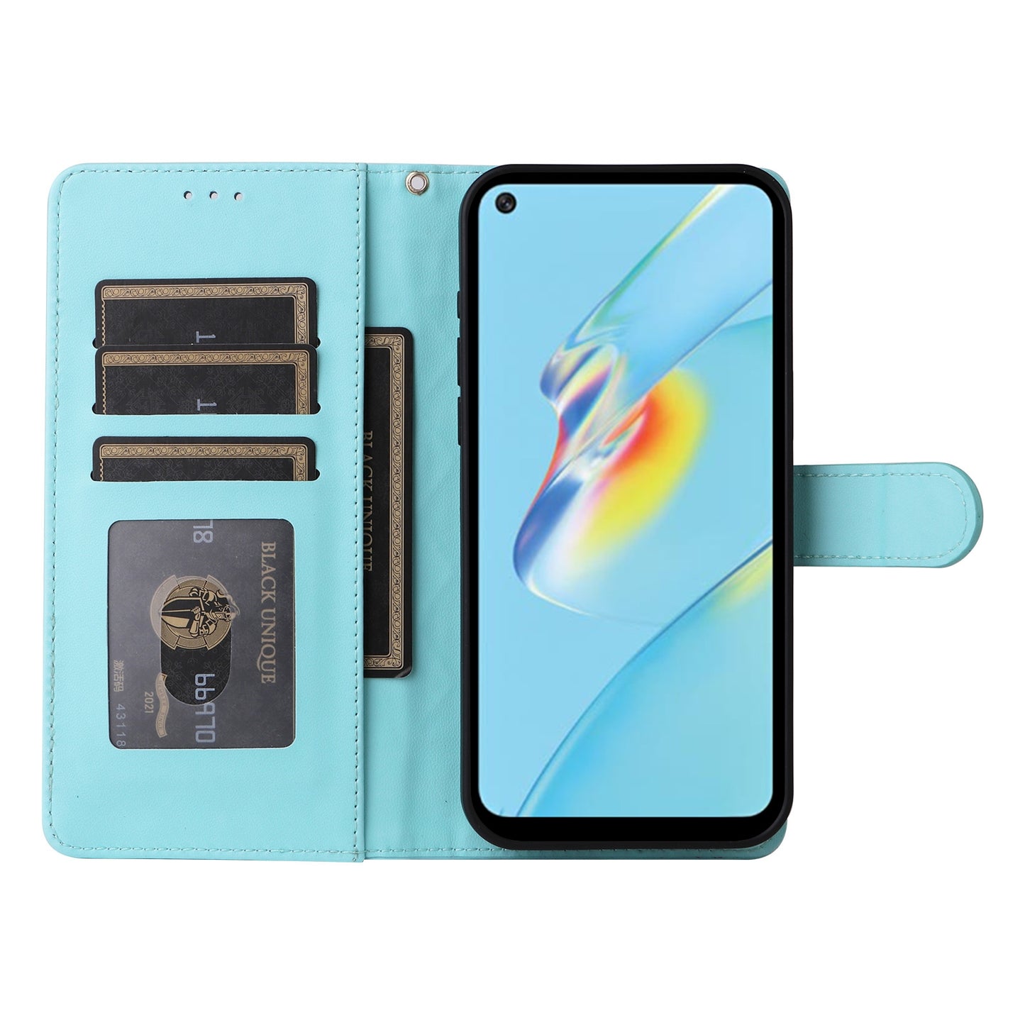 OPPO A54 4G / A16 Diamond Lattice Leather Flip Phone Case - Durable and Convenient Holder with Precision Cutouts