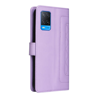 OPPO A54 4G / A16 Diamond Lattice Leather Flip Phone Case - Durable and Convenient Holder with Precision Cutouts