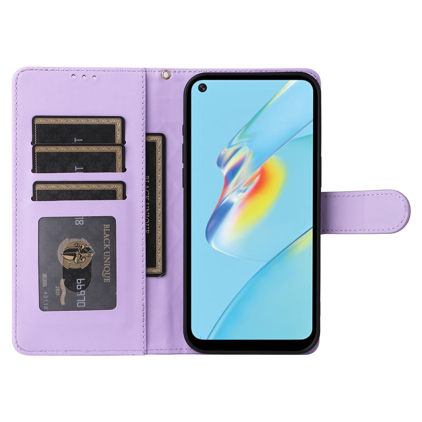 OPPO A54 4G / A16 Diamond Lattice Leather Flip Phone Case - Durable and Convenient Holder with Precision Cutouts