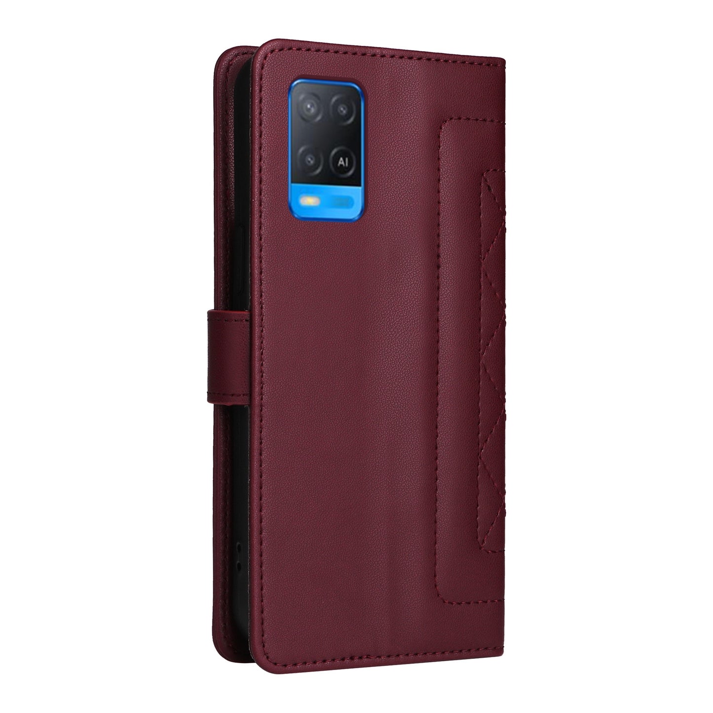 OPPO A54 4G / A16 Diamond Lattice Leather Flip Phone Case - Durable and Convenient Holder with Precision Cutouts
