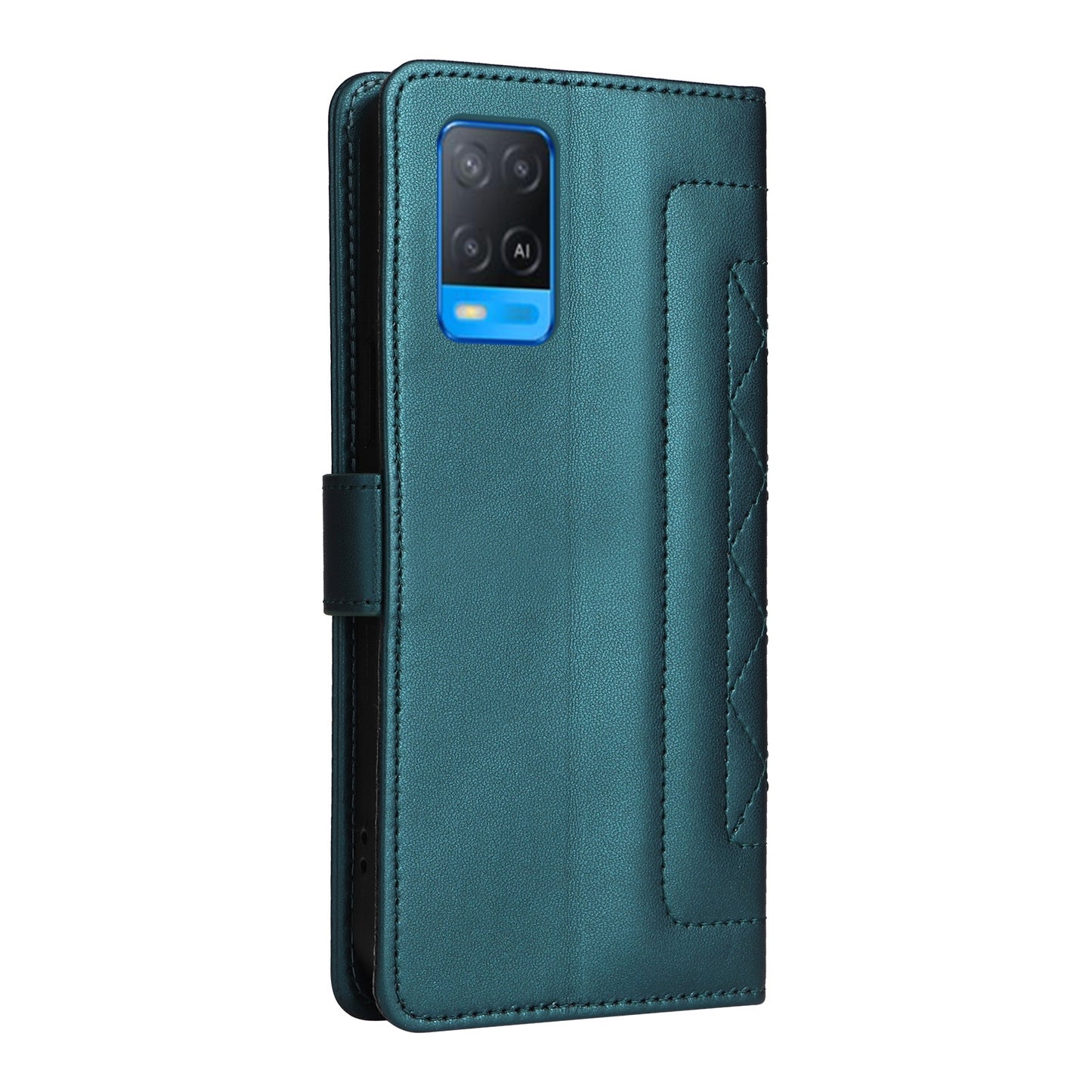 OPPO A54 4G / A16 Diamond Lattice Leather Flip Phone Case - Durable and Convenient Holder with Precision Cutouts