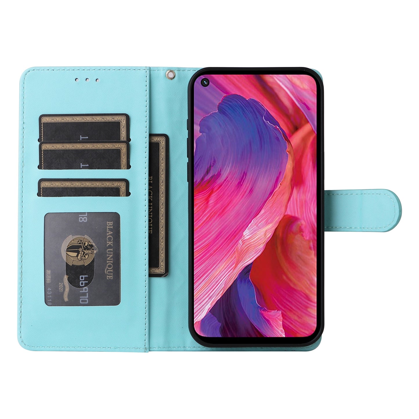 OPPO A54 5G / A74 5G Diamond Lattice Leather Flip Phone Case - Durable and Convenient Holder with Precision Cutouts