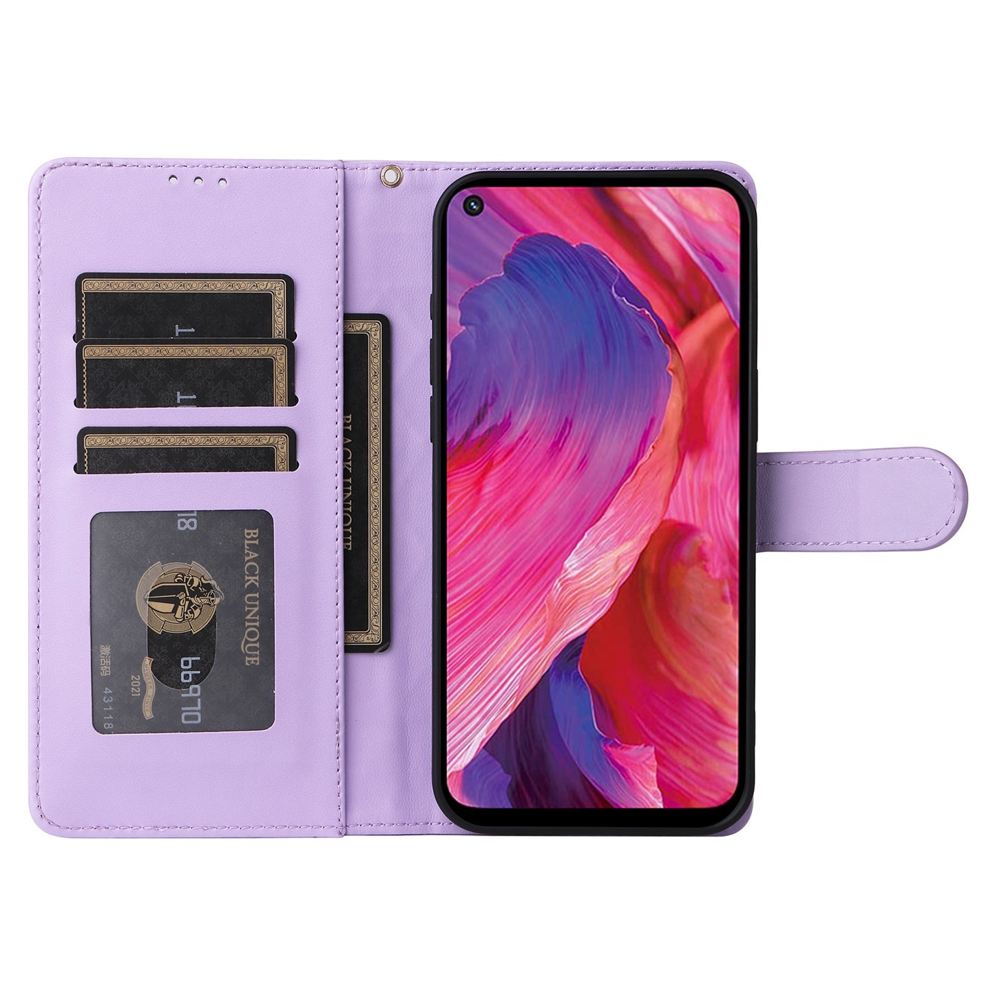 OPPO A54 5G / A74 5G Diamond Lattice Leather Flip Phone Case - Durable and Convenient Holder with Precision Cutouts