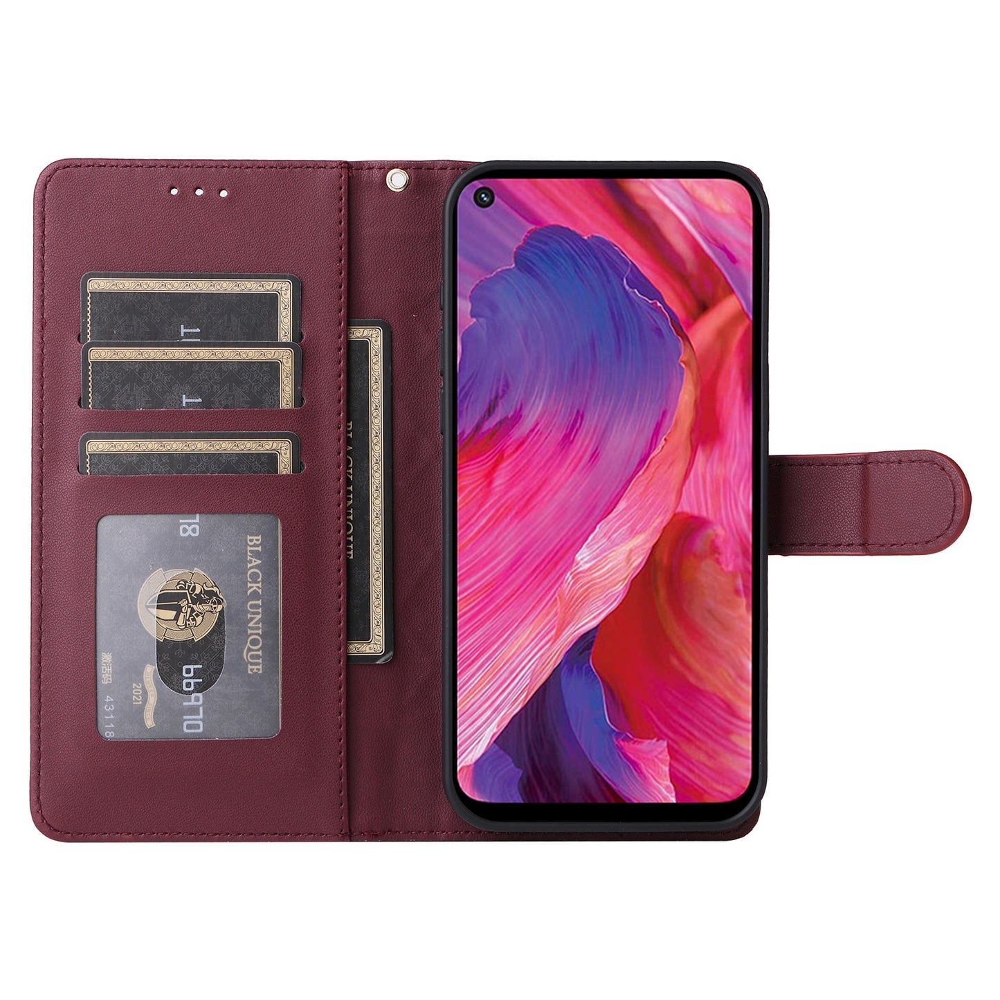 OPPO A54 5G / A74 5G Diamond Lattice Leather Flip Phone Case - Durable and Convenient Holder with Precision Cutouts