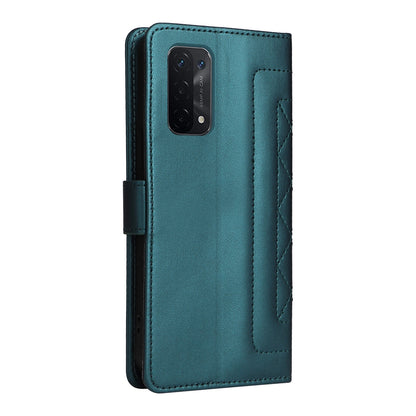 OPPO A54 5G / A74 5G Diamond Lattice Leather Flip Phone Case - Durable and Convenient Holder with Precision Cutouts