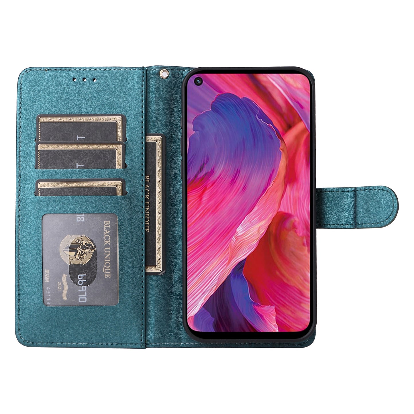 OPPO A54 5G / A74 5G Diamond Lattice Leather Flip Phone Case - Durable and Convenient Holder with Precision Cutouts