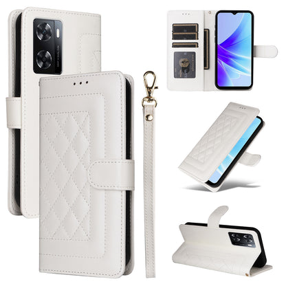 OPPO A57 / A57s Diamond Lattice Leather Flip Phone Case - Durable and Convenient Holder with Precision Cutouts